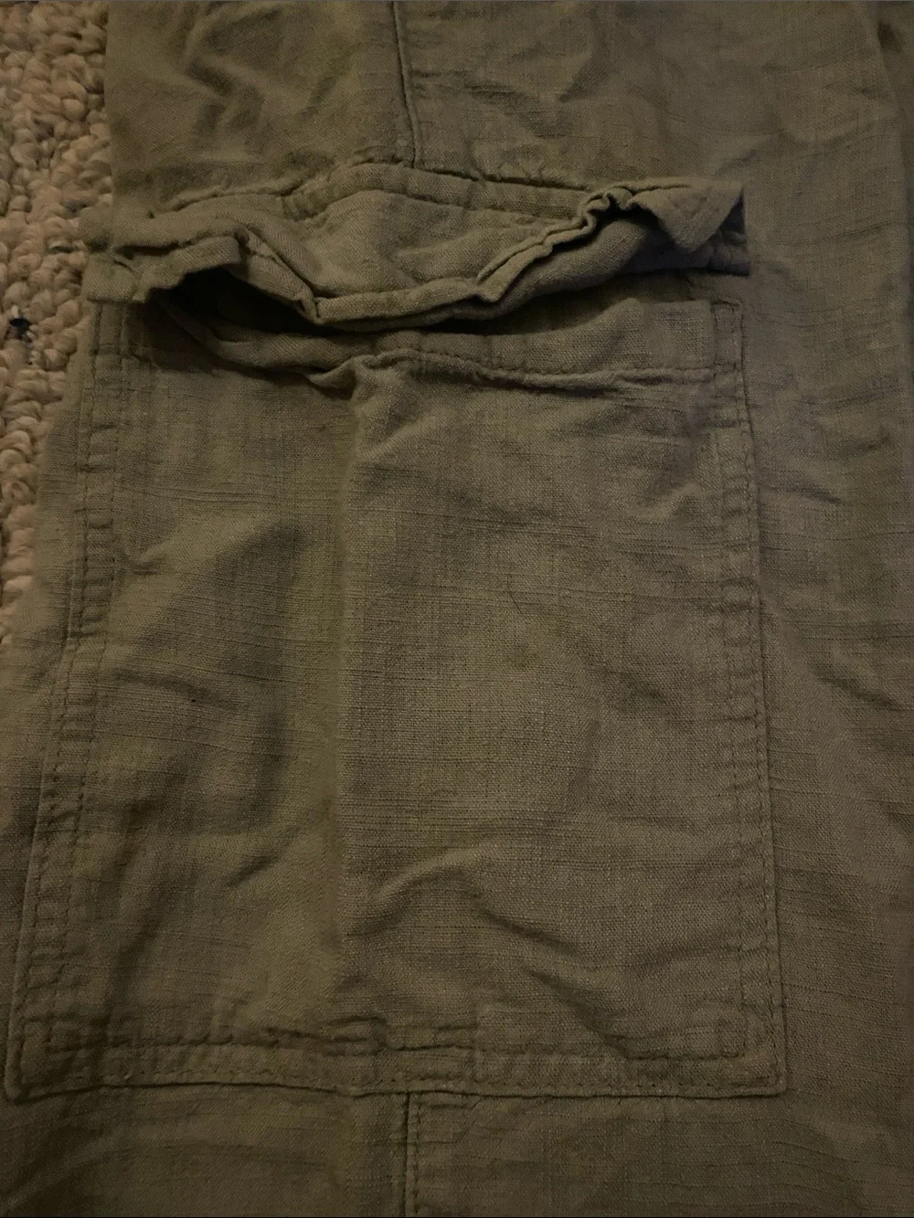 H&M Olive Green Wide-Leg Cargo Pants - Picture 3 of 7